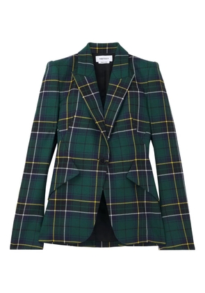 Alexander McQueen peak-lapel tartan-plaid blazer - Green