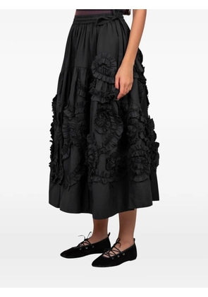 STORY mfg. Orbit ruffled midi skirt - Black