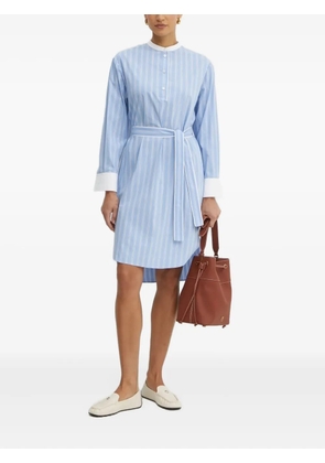 BOSS striped belted shirt dress - Blue