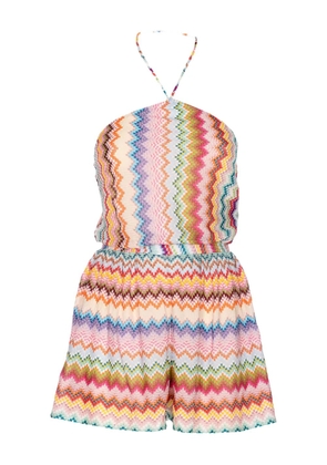 Missoni zig-zag-pattern playsuit - Pink