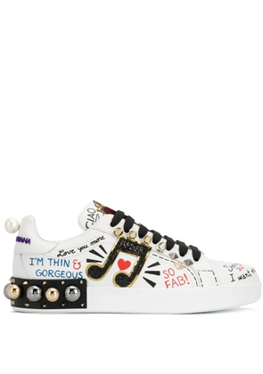 Dolce & Gabbana Portofino appliqué sneakers - White