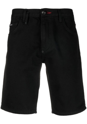 Philipp Plein straight-leg denim shorts - Black