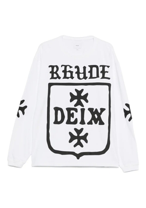 RHUDE logo-print long-sleeve sweatshirt - White
