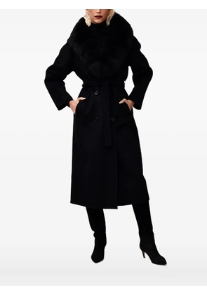 Poche Paris single-breasted belted coat - Black