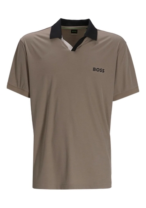 BOSS logo-detail polo shirt - Neutrals