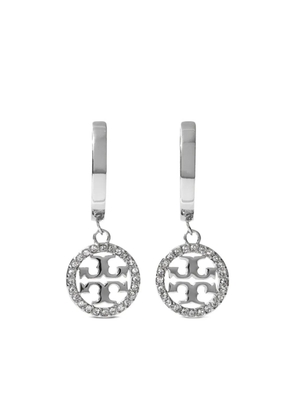 Tory Burch crystal-embellished hoop earrings - Silver