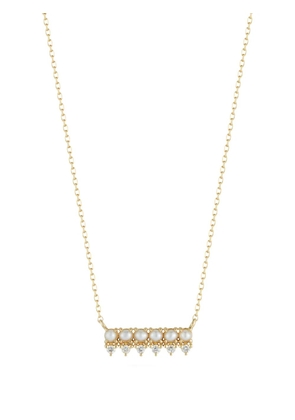 Mateo The Little Things pearl and diamond horizontal bar necklace - Gold
