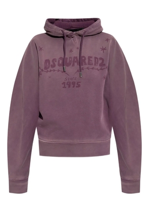 DSQUARED2 logo hooded knitwear - Purple