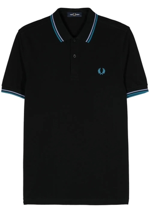 Fred Perry logo-embroidered cotton polo shirt - Black