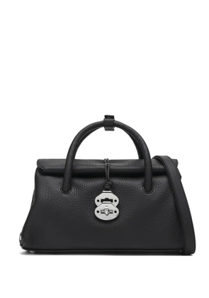 Zanellato studded handle leather bag - Black