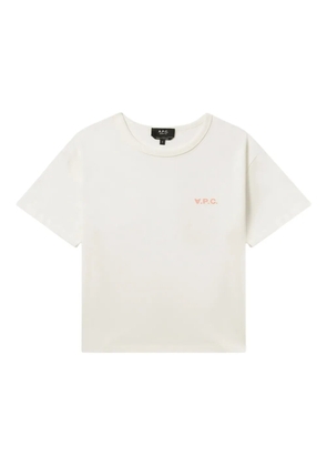 A.P.C. flocked-logo cotton T-shirt - White