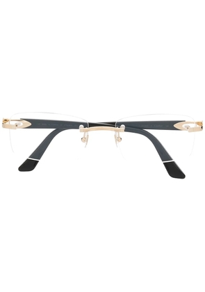 Cartier Eyewear rimless rectangle-frame glasses - Black