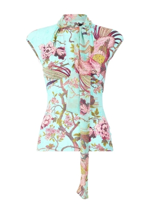 Roberto Cavalli floral-print top - Blue