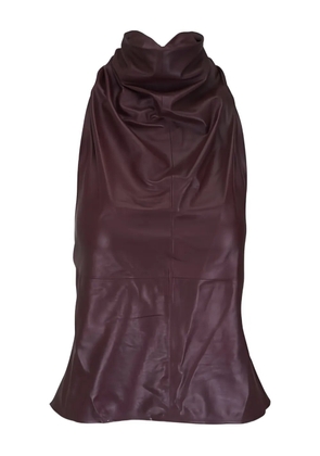 TWP Friday Night leather top - Red