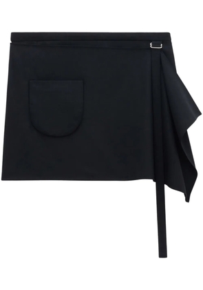 Courrèges draped-detail wool miniskirt - Black