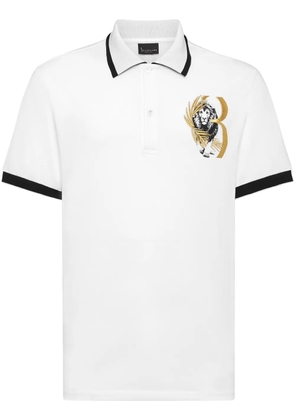Billionaire logo-embroidered cotton polo shirt - White