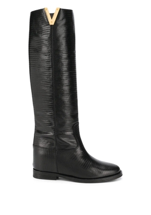 Via Roma 15 v-notch knee boots - Black