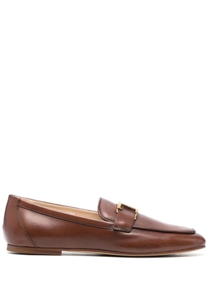 Tod's T-logo leather loafers - Brown