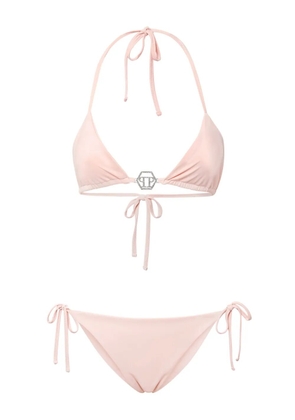 Philipp Plein logo-plaque bikini set - Pink