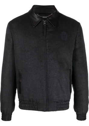 Billionaire crest-print silk bomber jacket - Grey