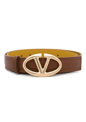 Valentino Garavani maxi VLogo leather belt - Brown