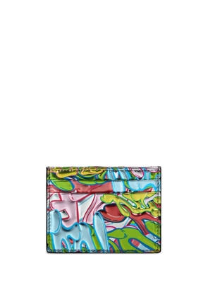 Philipp Plein graffiti-print leather cardholder - Blue