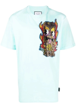Philipp Plein Hawaii embellished short-sleeve T-shirt - Blue
