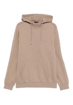 Emporio Armani embroidered-logo hoodie - Neutrals