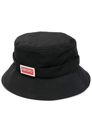 Kenzo side logo-patch detail bucket hat - Black