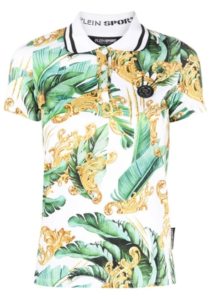 Plein Sport floral-print polo shirt - Green