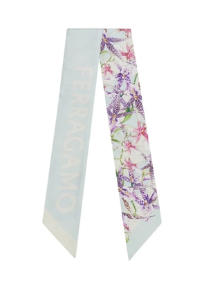 Ferragamo Gaia-print silk scarf - Blue