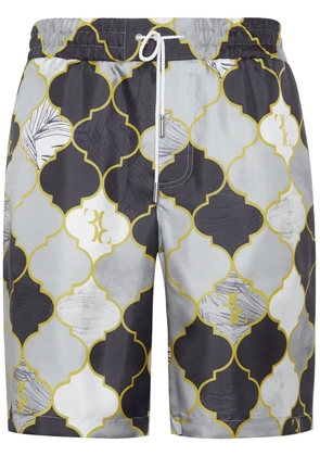 Billionaire patterned silk shorts - Grey