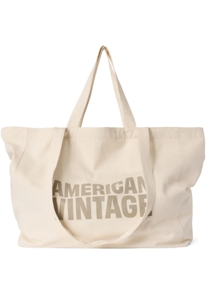 American Vintage Lycaz logo-print tote bag - Neutrals