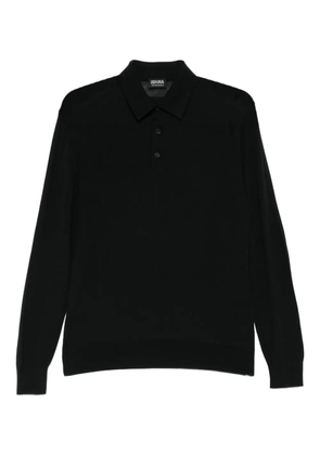 Zegna long sleeve polo shirt - Black