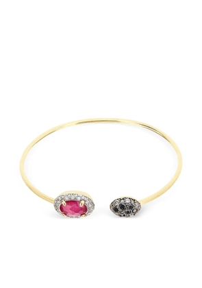 NANIS diamond ruby bangle bracelet - Gold