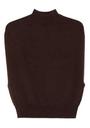 Semicouture Maglia Verity high-neck sleeveless top - Brown