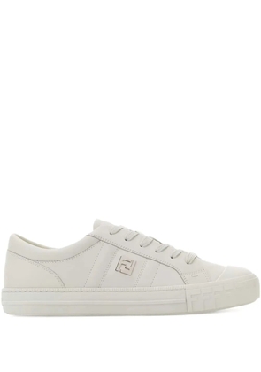 FENDI leather logo sneakers - White