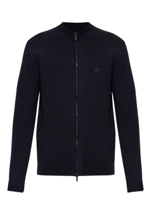 Emporio Armani zip-front high-neck cardigan - Blue