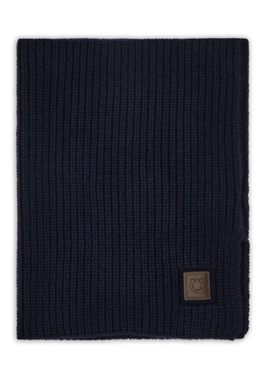 Ferragamo ribbed tag neck warmer - Blue