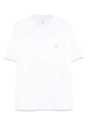 Brunello Cucinelli embroidered-logo T-shirt - White