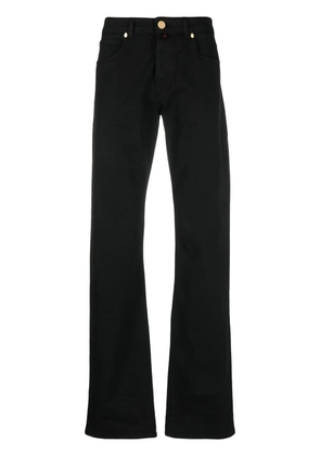 Billionaire logo-crest straight-leg jeans - Black