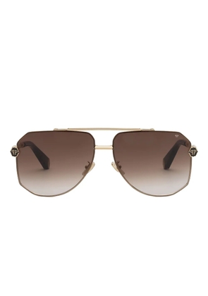 Philipp Plein Eyewear geometric-frame sunglasses - Gold