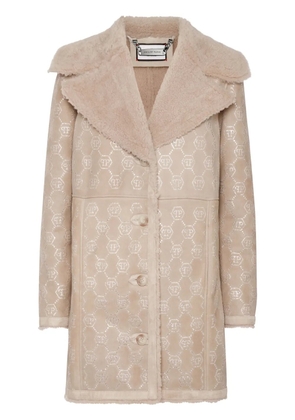 Philipp Plein monogram-pattern coat - Neutrals