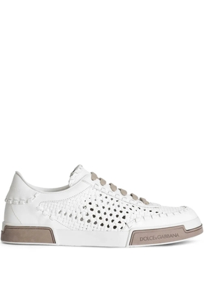 Dolce & Gabbana woven leather sneakers - White