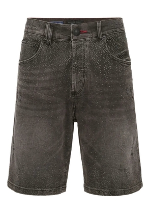 Philipp Plein rhinestone-embellished shorts - Grey