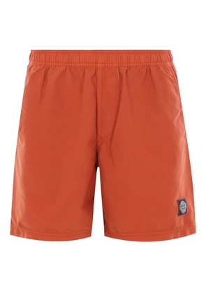 Stone Island patch-pocket nylon swim shorts - Orange