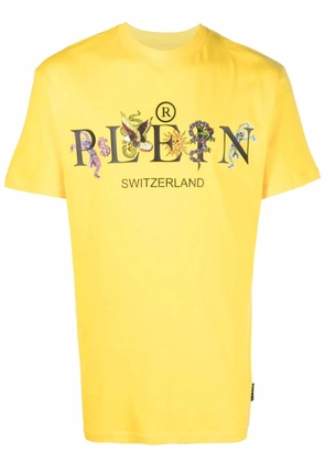 Philipp Plein logo-print cotton T-shirt - Yellow