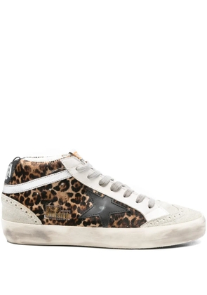 Golden Goose Mid Star leopard-print sneakers - Grey