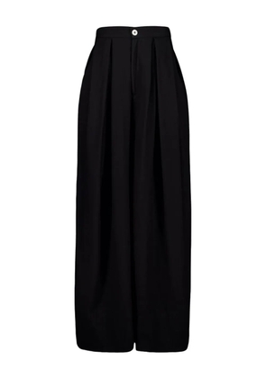 Marrakshi Life pleated-front cotton trousers - Black