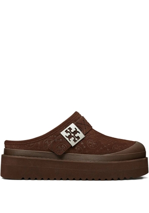 Tory Burch mellow shearling platform mules - Brown